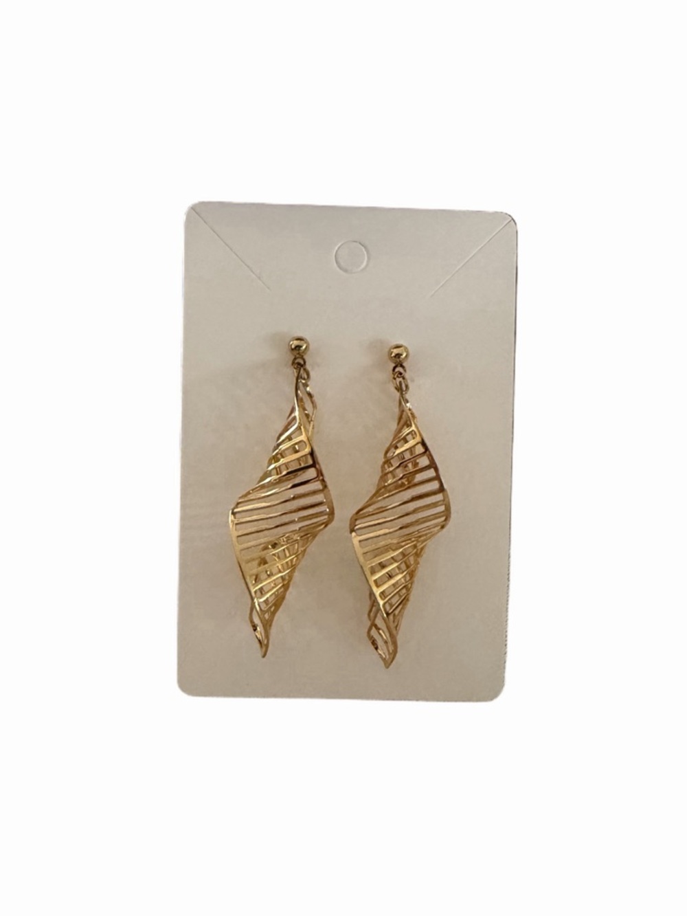 Elegant Gold Spiral Drop Earrings โ Lightweight & Stylish